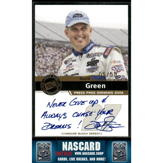 2006 Press Pass Signings Gold David Green /50 Inscription Autograph