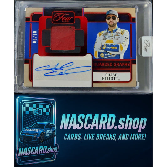 2025 Panini Turn Four #GG-CET Chase Elliott Guarded Graphs Red #/10