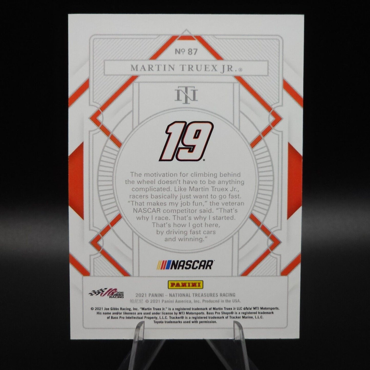 2021 National Treasures Black and White Variations #87 Martin Truex Jr. /25