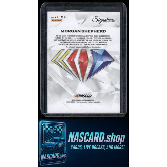 2023 Panini Prime #75-MS Morgan Shepherd NASCAR 75th Anniversary Signatures