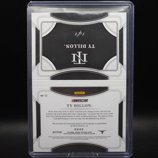 2023 Panini National Treasures Jumbo Shoe Patch Signature Booklet Ty Dillon 1/1