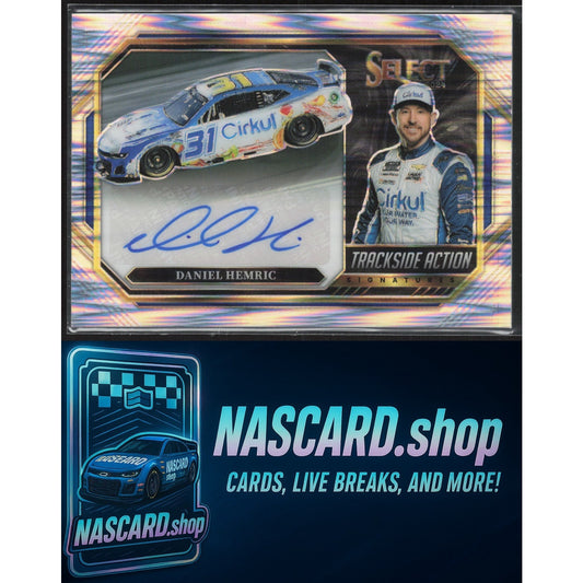 2024 Panini Select Daniel Hemric Trackside Action Signatures Flash Prizms