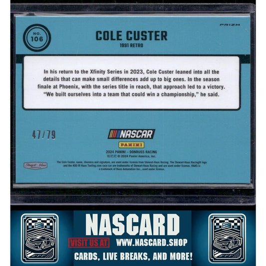 2024 Donruss #106 Cole Custer Optic Pink Velocity #/79