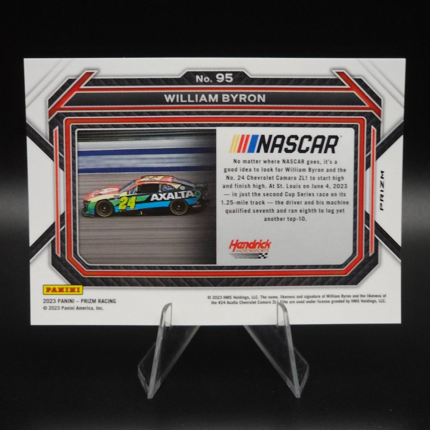 2023 Panini Prizm - Rides William Byron #95 White Sparkle Prizm