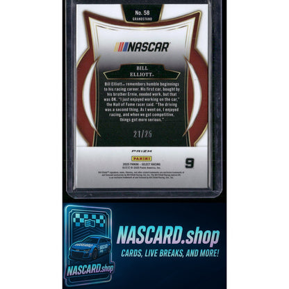 2025 Panini Select #58 Bill Elliott Tie-Dye Prizms #/25