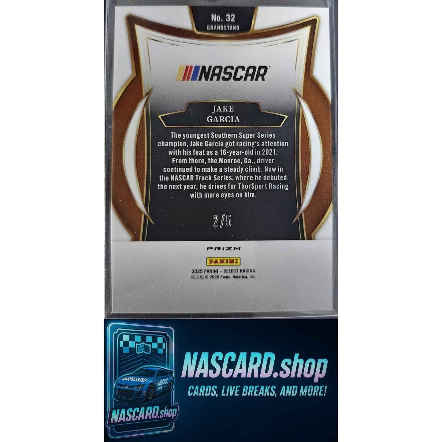 2025 Panini Select #32 Jake Garcia Green Prizms #/5