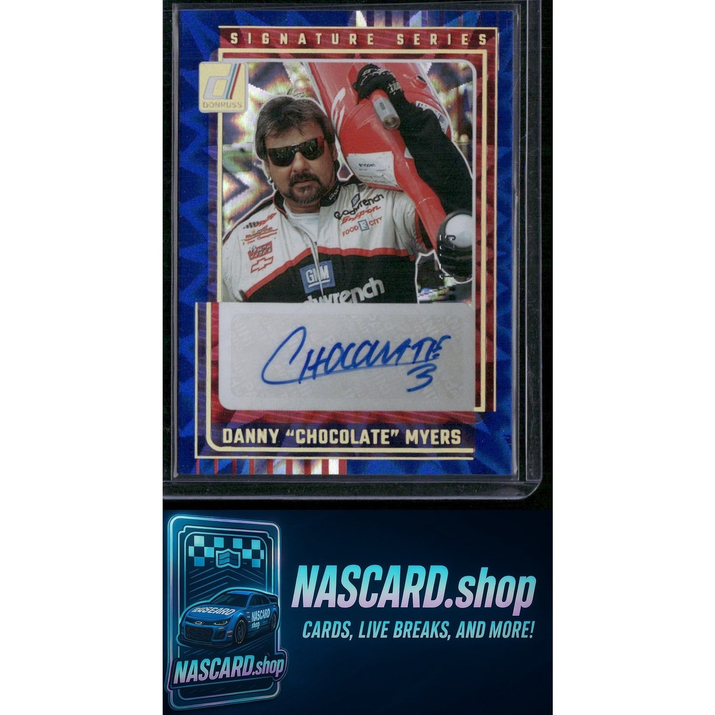 2025 Donruss #SS-DCM Danny "Chocolate" Myers Signature Series Blue Xplosion #/25