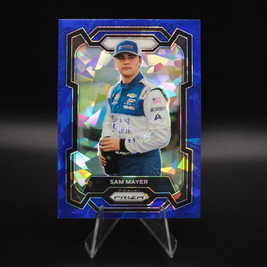 2024 Panini Prizm Racing Blue Cracked Ice #44 Sam Mayer