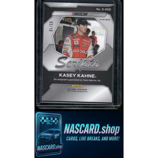 2024 Panini Prizm #S-KKE Kasey Kahne Scripts Gold #/10