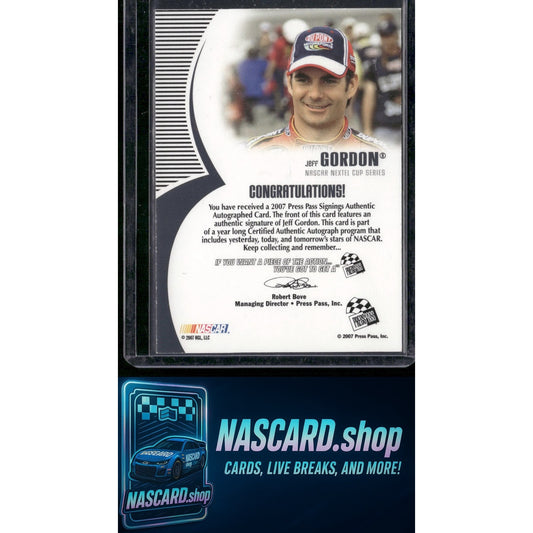 2007 Press Pass Jeff Gordon Signings Gold #/50 - NASCARD.shop