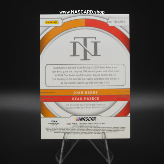 2024 Panini National Treasures Team Duals Josh Berry Ryan Preece /99