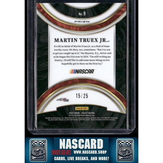 2024 Panini Select #9 Martin Truex Jr. American Pride Tie-Dye Prizms #/25