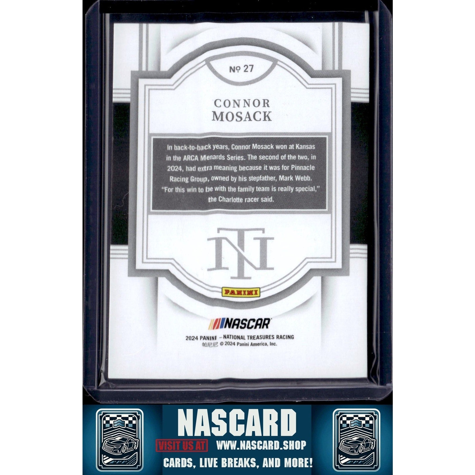 2024 Panini National Treasures #27 Connor Mosack Holo Silver #/25 (RC) - NASCARD.shop
