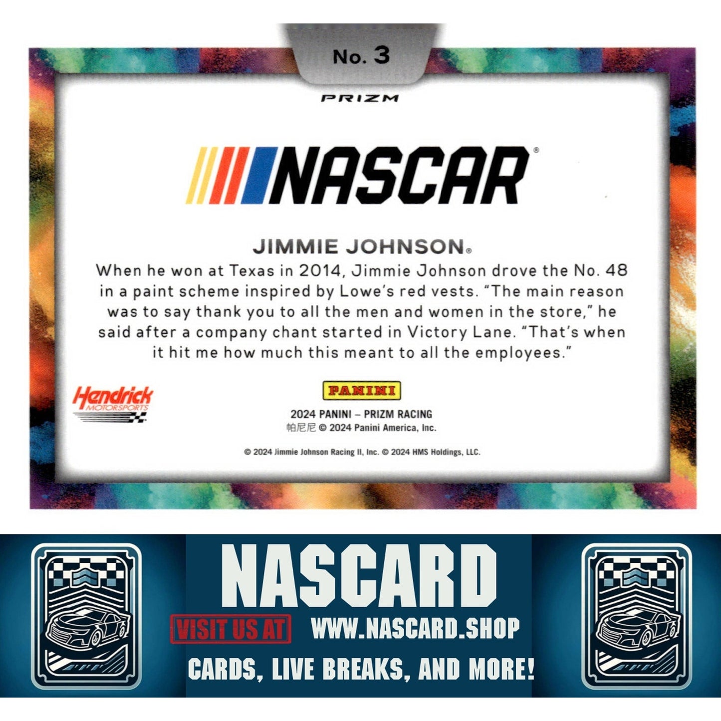 2024 Panini Prizm #3 Jimmie Johnson Color Blast