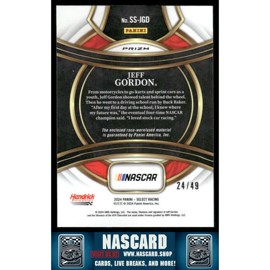 2024 Panini Select Selective Swatches Red Prizm Jeff Gordon 24/49