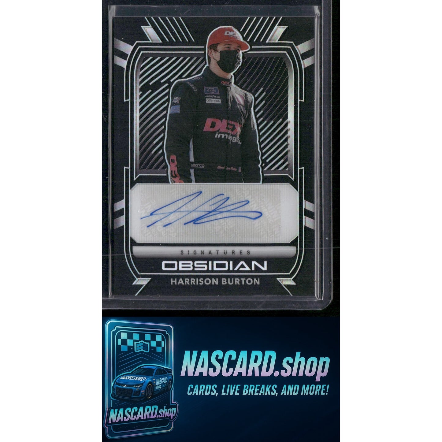 2021 Panini Chronicles #OS-HB Harrison Burton Obsidian Signatures - NASCARD.shop