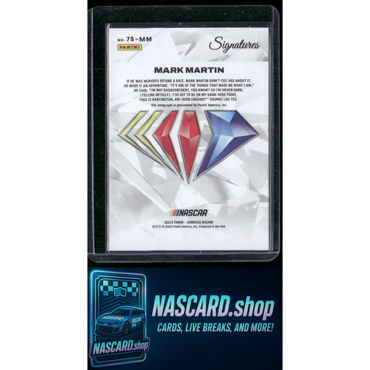 2023 Panini National Treasures Mark Martin 75th Anniversary Signatures Holo #/75