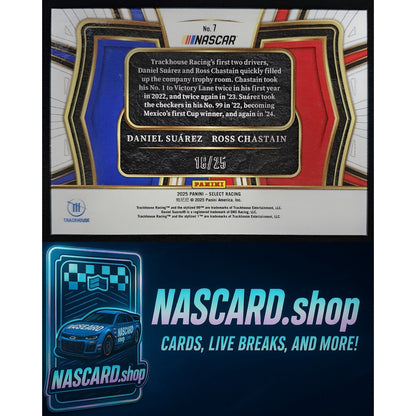 2025 Select Daniel Suarez Ross Chastain Tandem Draft Tie-Dye Prizms #/25