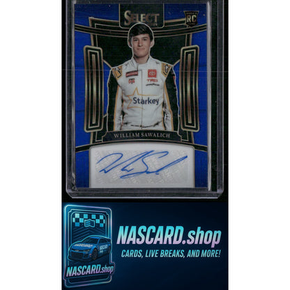 2024 Panini Select #S-WSC William Sawalich Signatures Blue Prizms #/99 (RC) - NASCARD.shop