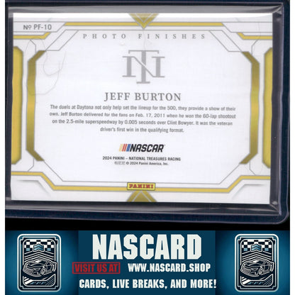 2024 Panini National Treasures #PF-10 Jeff Burton Photo Finishes Green #/5 - NASCARD.shop