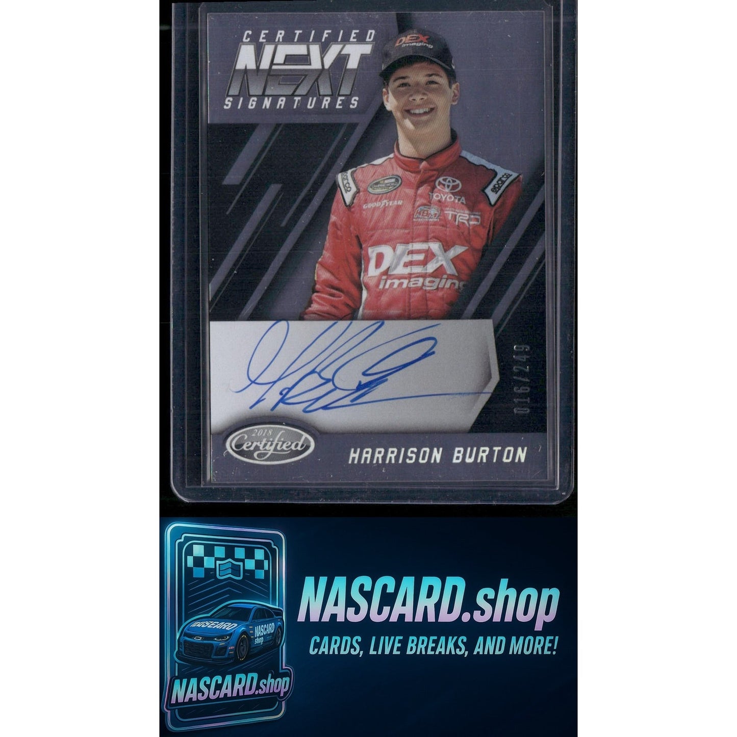2018 Panini Certified #NEXT-HB Harrison Burton Certified Next Signatures #/249 - NASCARD.shop