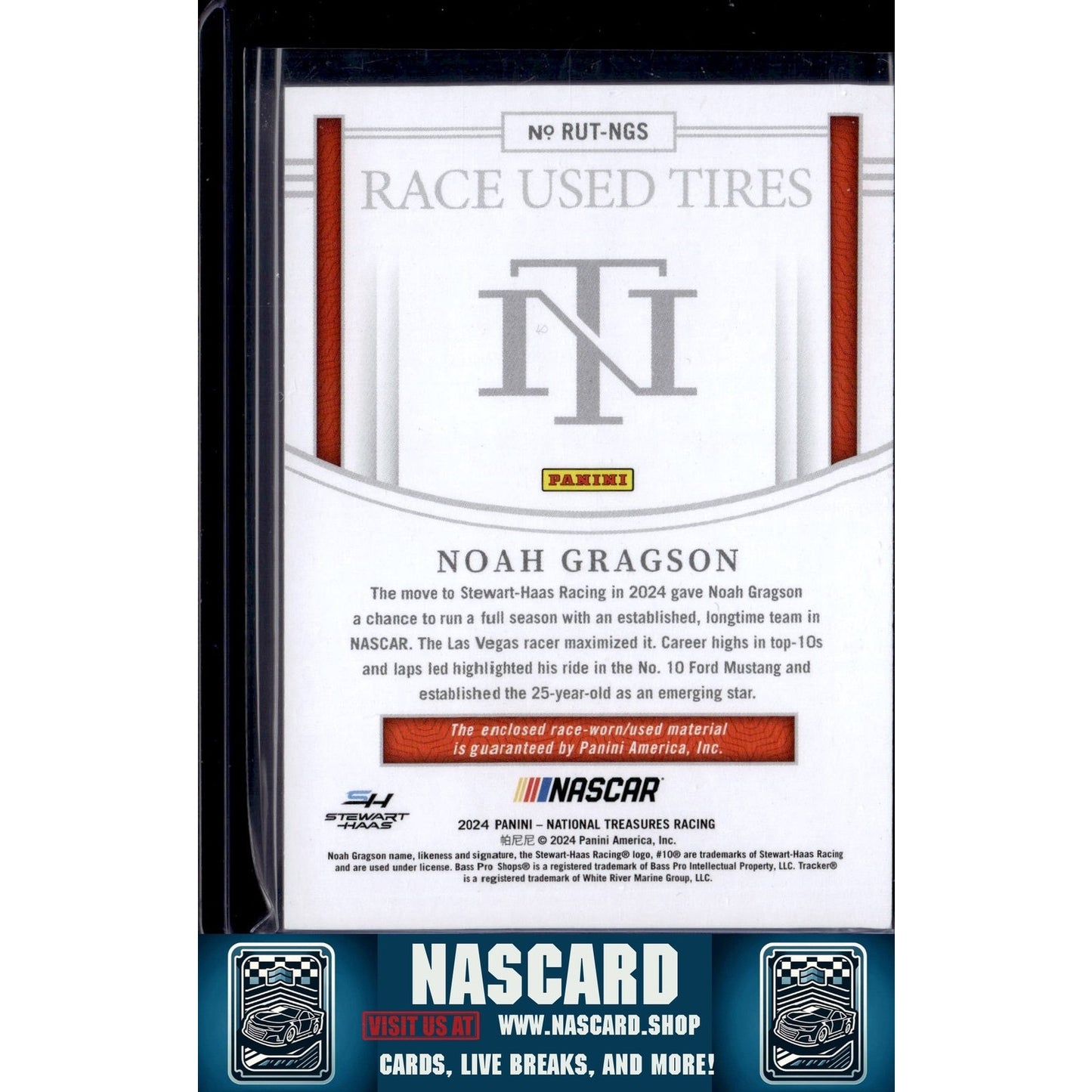 2024 Panini National Treasures Noah Gragson Race Used Tires Holo Silver #/25