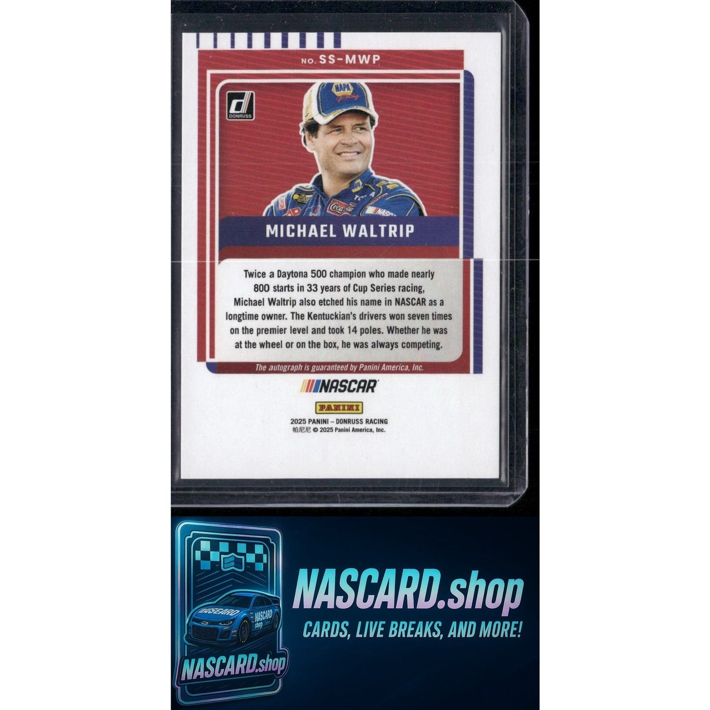 2025 Donruss #SS-MWP Michael Waltrip Signature Series Gold Ice #/10