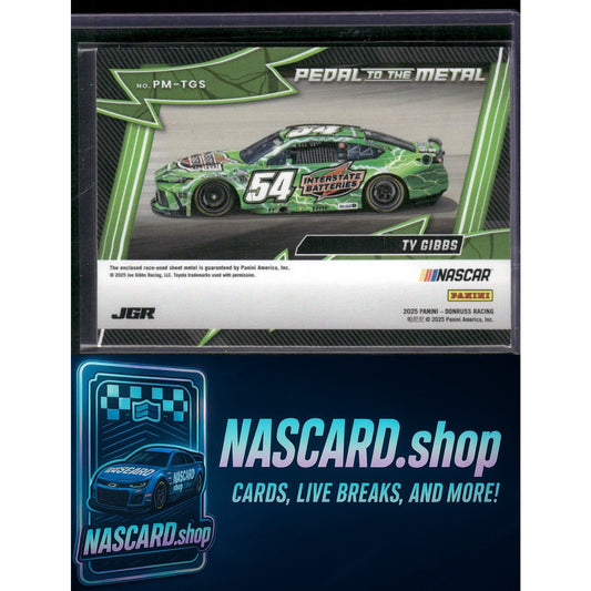 2025 Donruss #PM-TGS Ty Gibbs Pedal to the Metal Materials