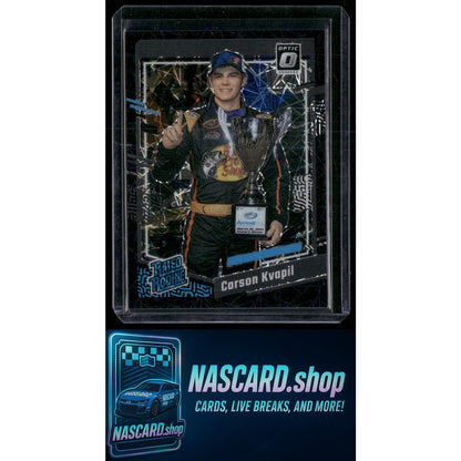 2024 Donruss #96 Carson Kvapil Rated Rookie Optic Black Velocity #/39 - NASCARD.shop