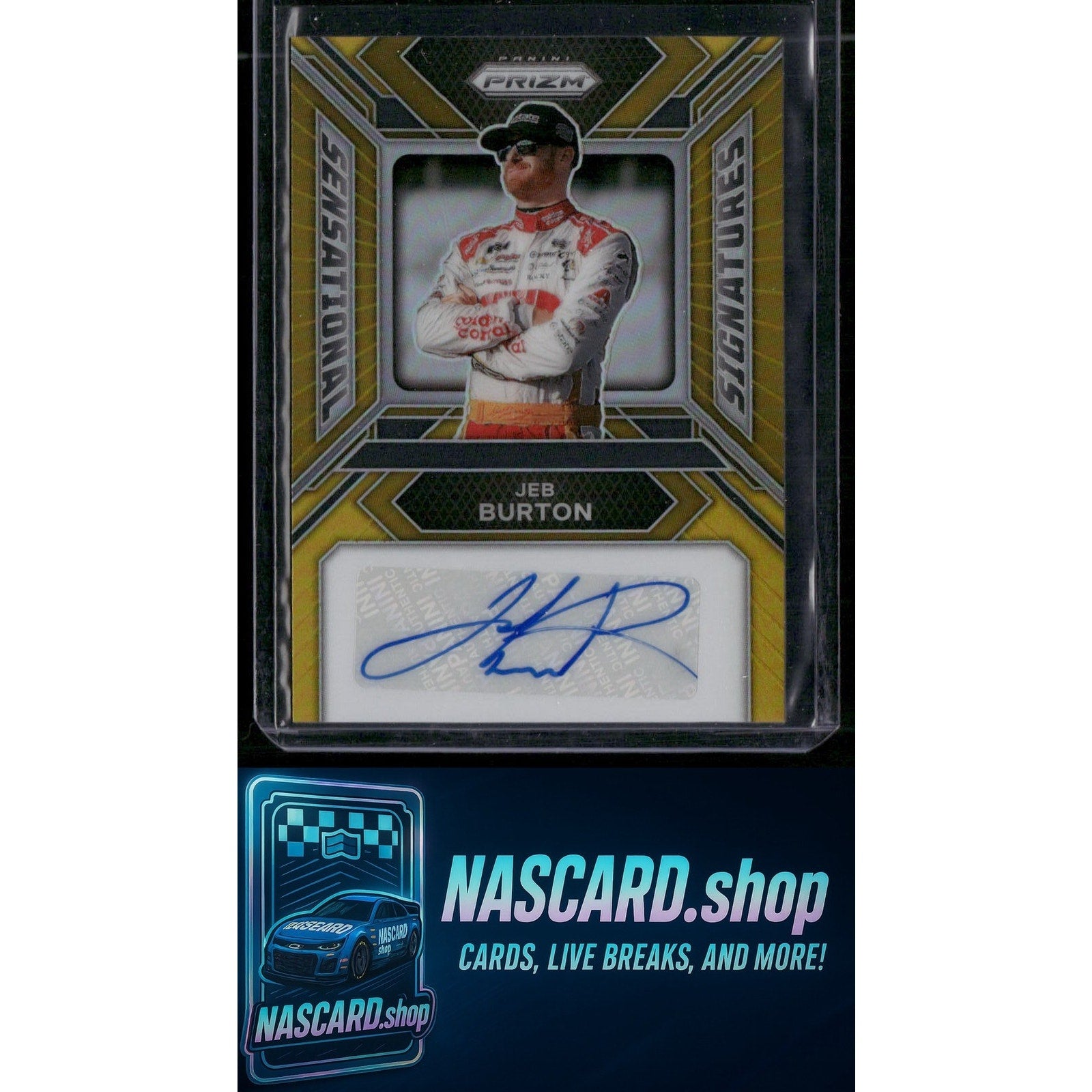 2024 Panini Prizm #SS-JBN Jeb Burton Sensational Signatures Gold #/10 - NASCARD.shop