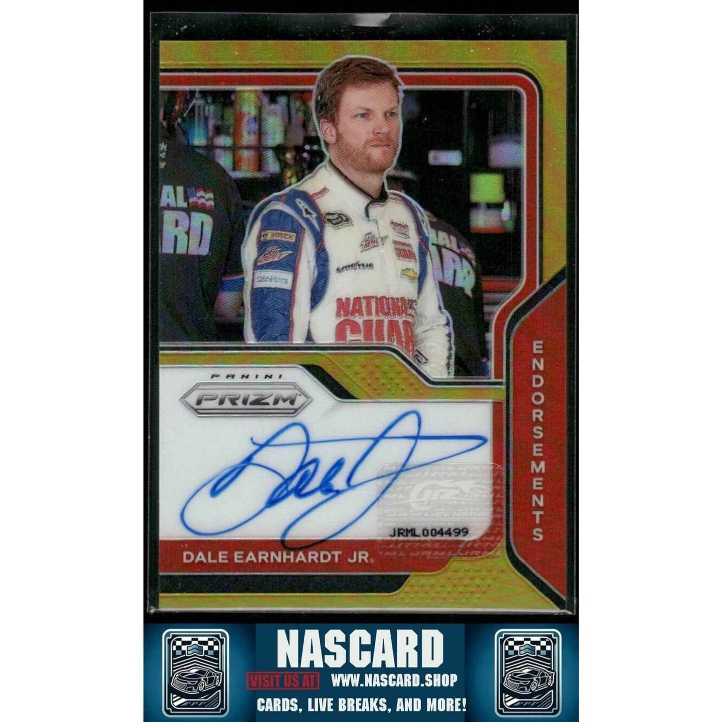 2021 Panini Prizm - Endorsements Dale Earnhardt Jr. #E-JR Gold Prizm 10/10 (AU)