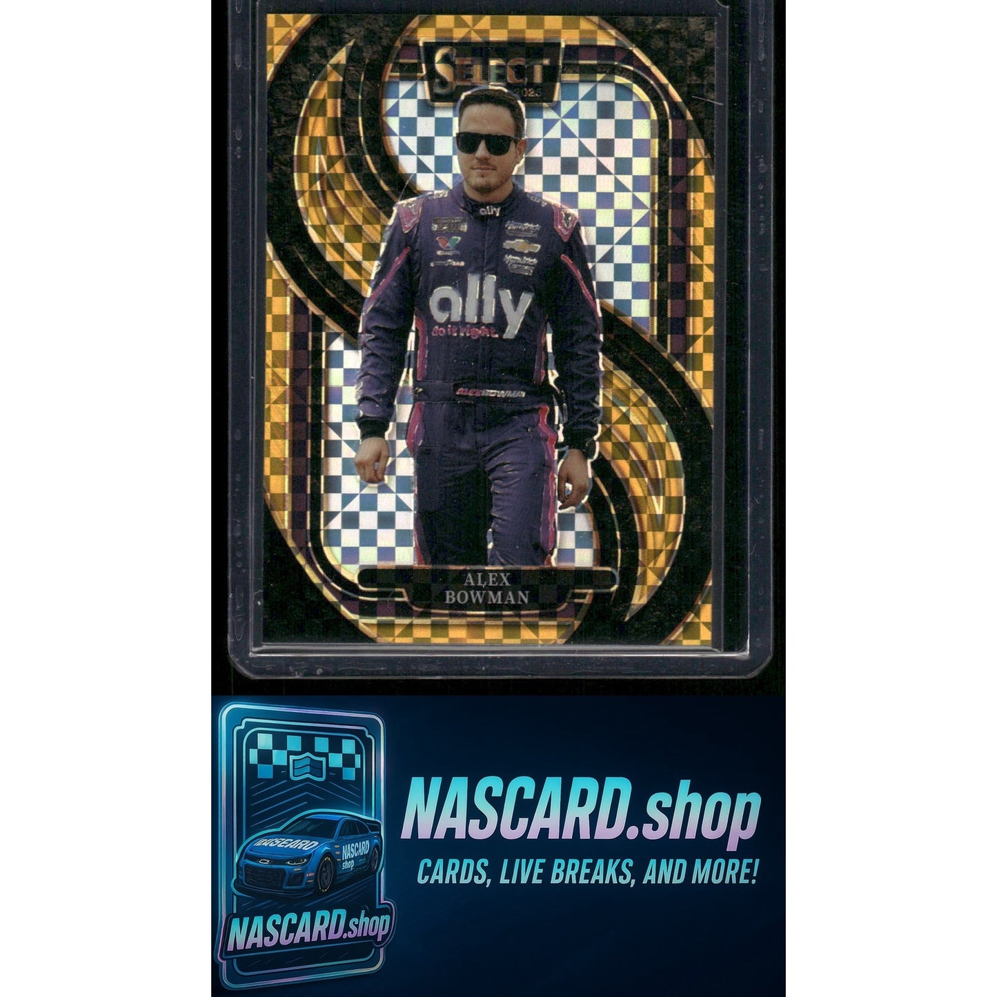 2025 Panini Select Trackside #273 Alex Bowman Gold Power Plaid #01/13