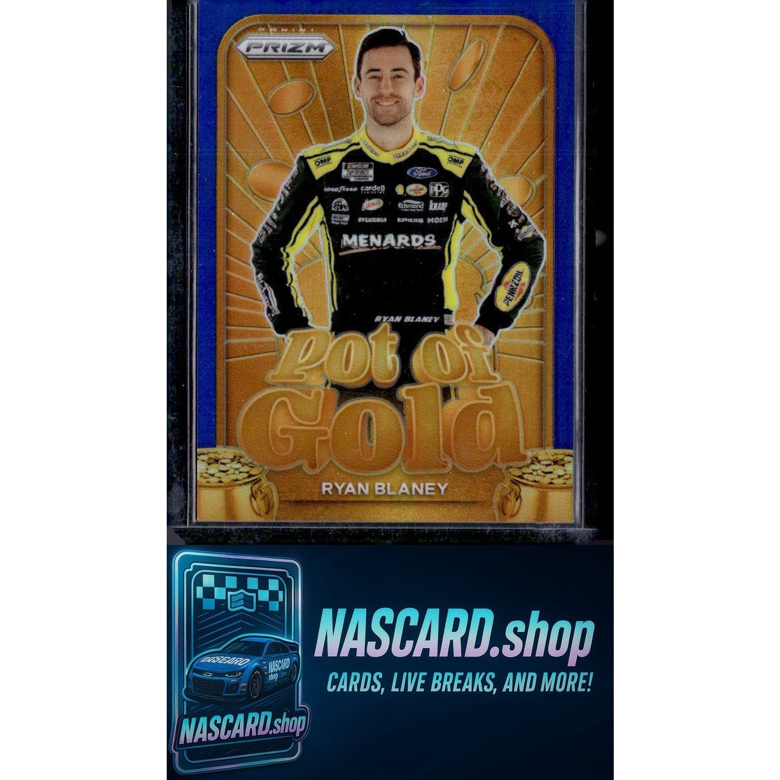 2024 Panini Prizm #11 Ryan Blaney Pot Of Gold Blue #/49 - NASCARD.shop