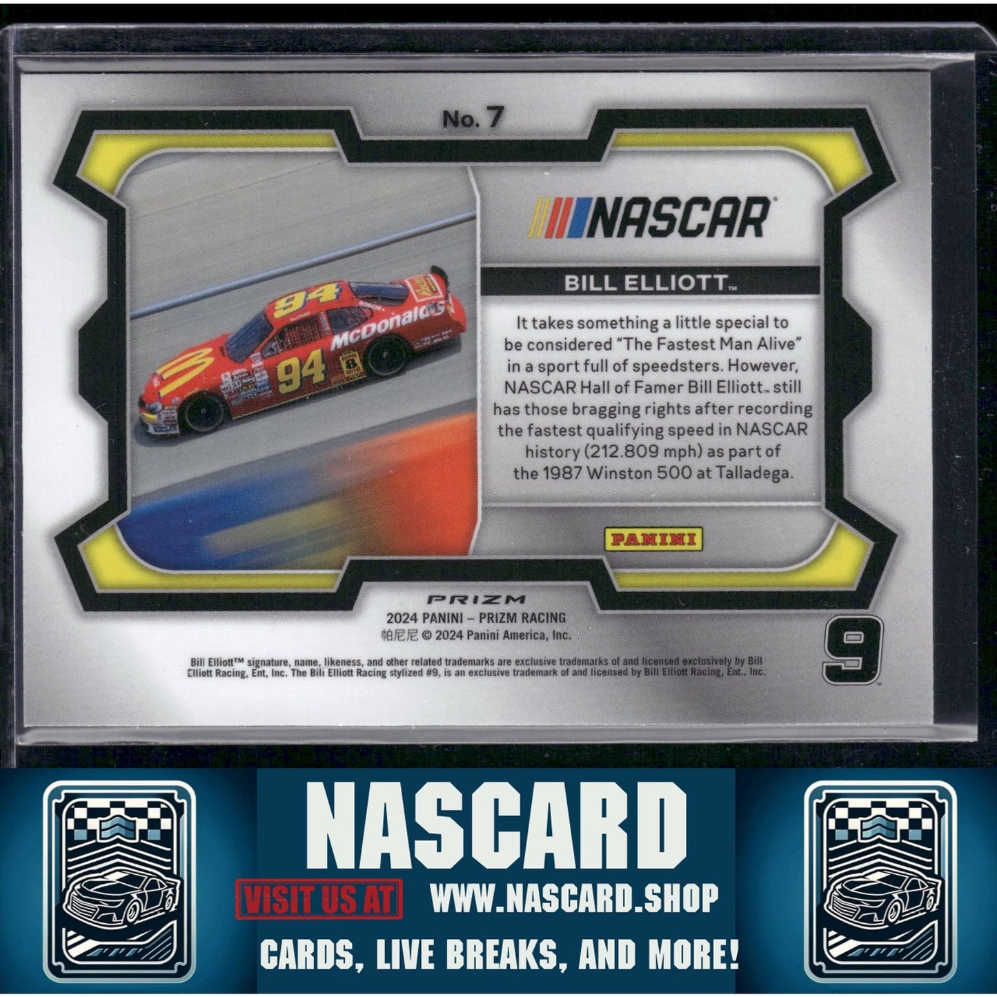 2024 Panini Prizm #7 Bill Elliott White Sparkle