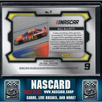 2024 Panini Prizm #7 Bill Elliott White Sparkle