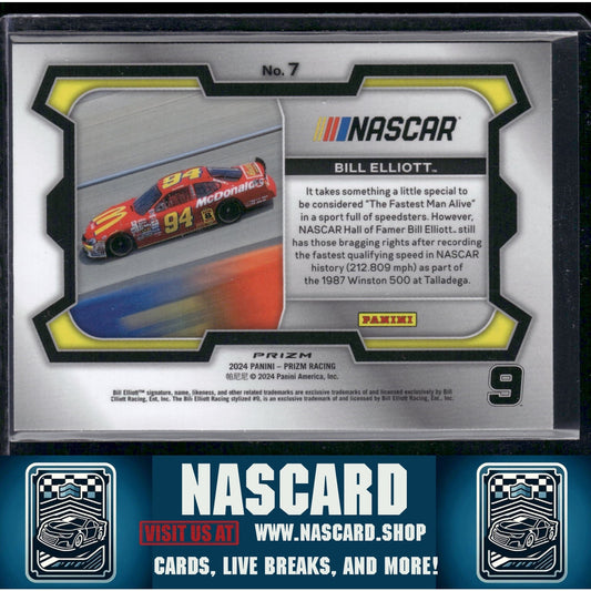 2024 Panini Prizm #7 Bill Elliott White Sparkle