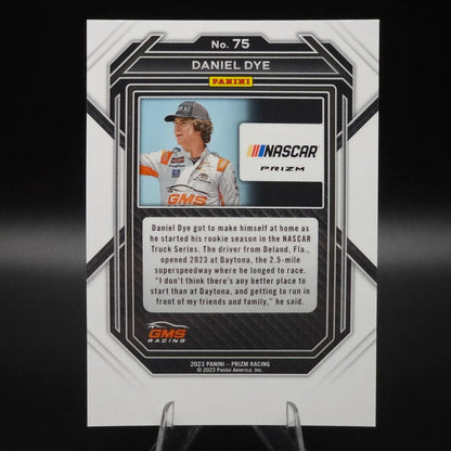 2023 Panini Prizm - Daniel Dye #75 White Sparkle Prizm NASCARD.shop