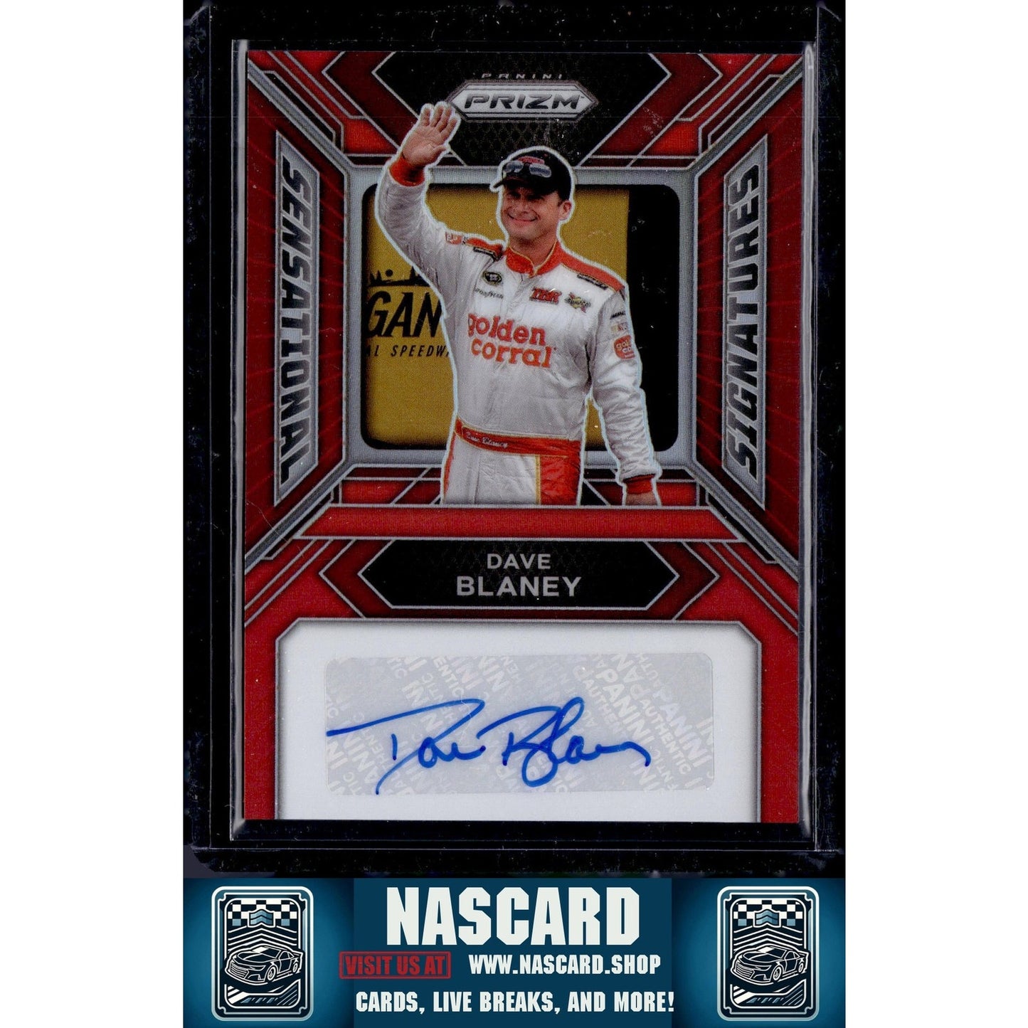 2024 Panini Prizm #SS-DBY Dave Blaney Sensational Signatures Red #/99