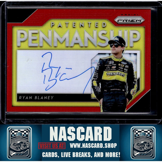 2019 Panini Prizm #PP-RB Ryan Blaney Patented Penmanship Red Prizm #15/25 - NASCARD.shop
