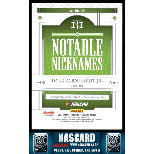 2024 National Treasures Notable Nicknames Dale Earnhardt Jr. #/15