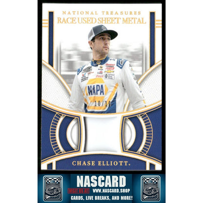 2024 National Treasures Race Used Sheet Metal Holo Gold Chase Elliott 10/10 - NASCARD.shop