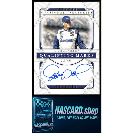2021 Panini National Treasures #QM-MW Michael Waltrip Qualifying Marks #/99