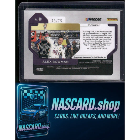 2022 Panini Prizm #98 Alex Bowman Disco #/75 - NASCARD.shop