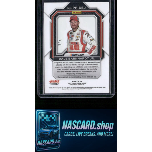 2023 Panini Prizm #PP-DEJ Dale Earnhardt Jr Patented Penmanship White Prizm #/5 - NASCARD.shop