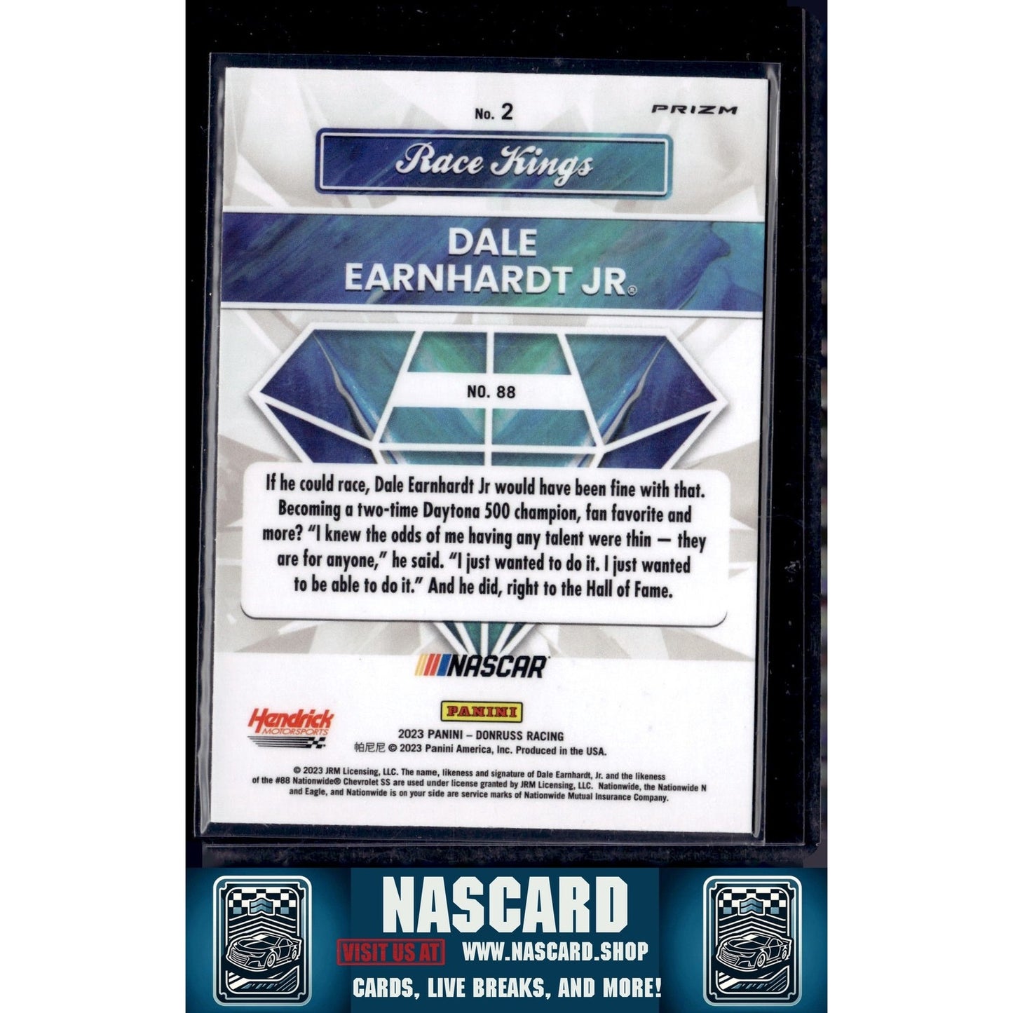 2023 Donruss #2 Dale Earnhardt Jr Optic Lime Green Pulsar - NASCARD.shop