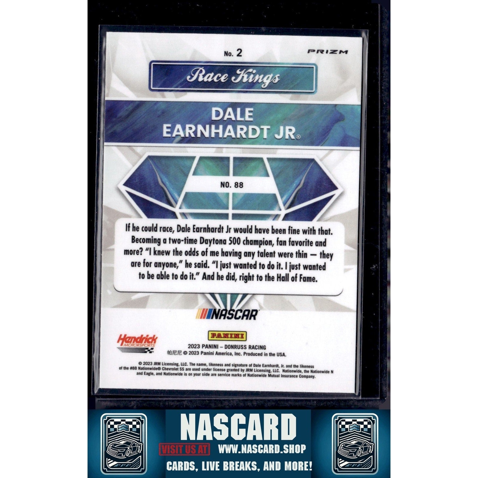 2023 Donruss #2 Dale Earnhardt Jr Optic Lime Green Pulsar - NASCARD.shop