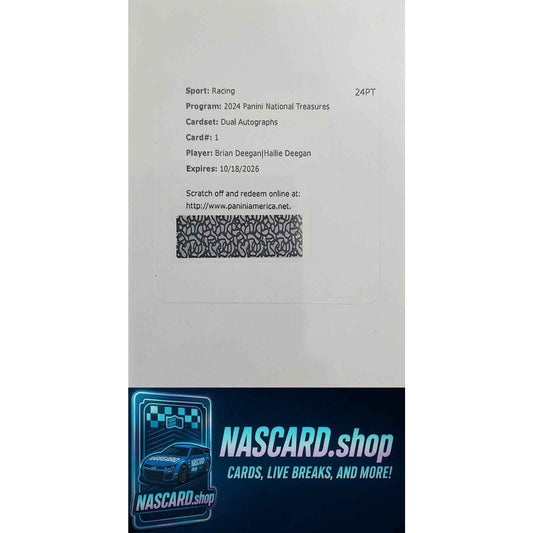 2024 National Treasures Brian Deegan Hailie Deegan Dual Autographs REDEMPTION