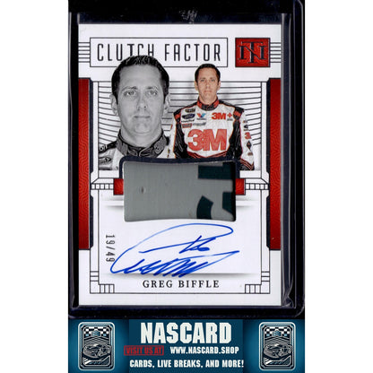 2024 Panini National Treasures Greg Biffle Clutch Factor Signatures #/49 - NASCARD.shop