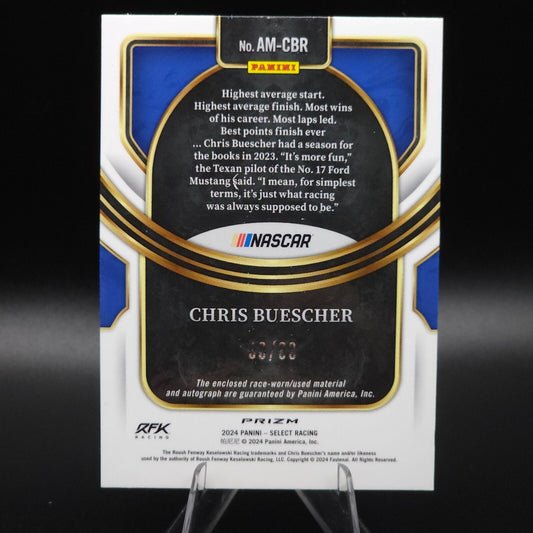 2024 Panini Select Racing Autographed Materials Silver Prizm Chris Buescher /99