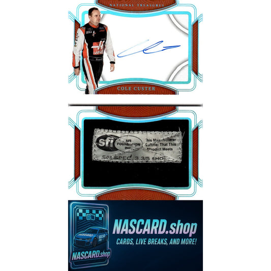 2023 National Treasures Cole Custer Jumbo Shoe Laundry Tag Signature Booklet #/2